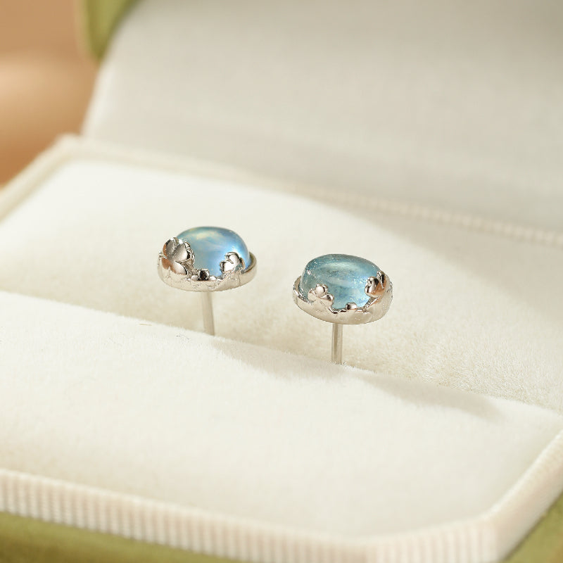 Boucles d'oreilles Aigue marine – Océan Serein, Argent