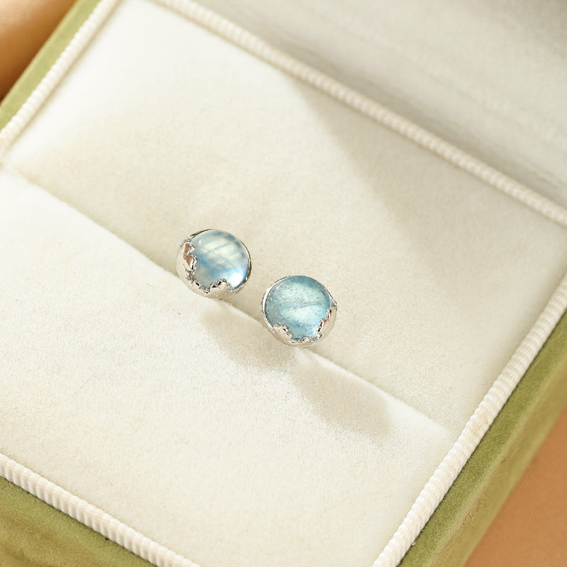 Boucles d'oreilles Aigue marine – Océan Serein, Argent