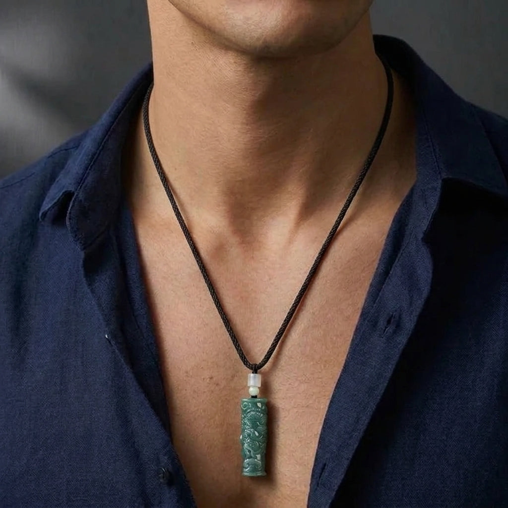 Collier Homme Jadéite – Héritage du Dragon