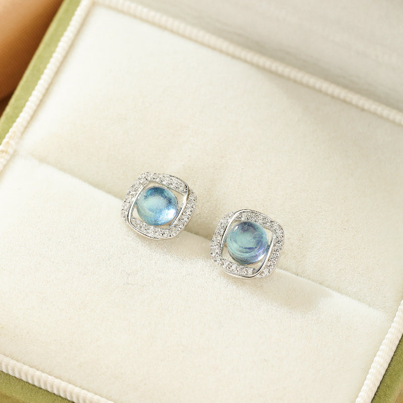 Boucles d'oreilles Aigue marine – Onde Marine, Argent