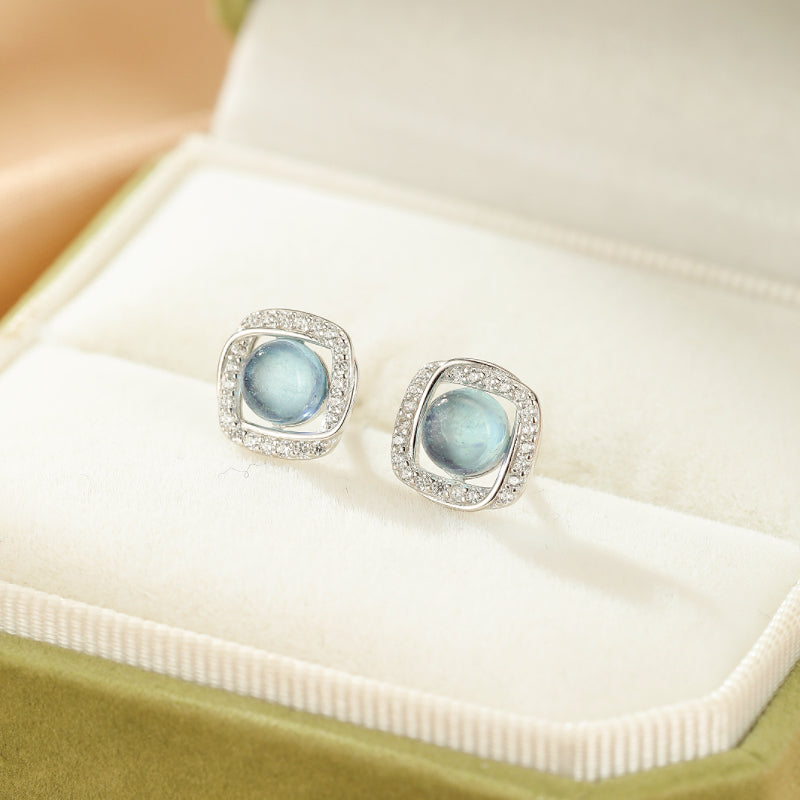 Boucles d'oreilles Aigue marine – Onde Marine, Argent