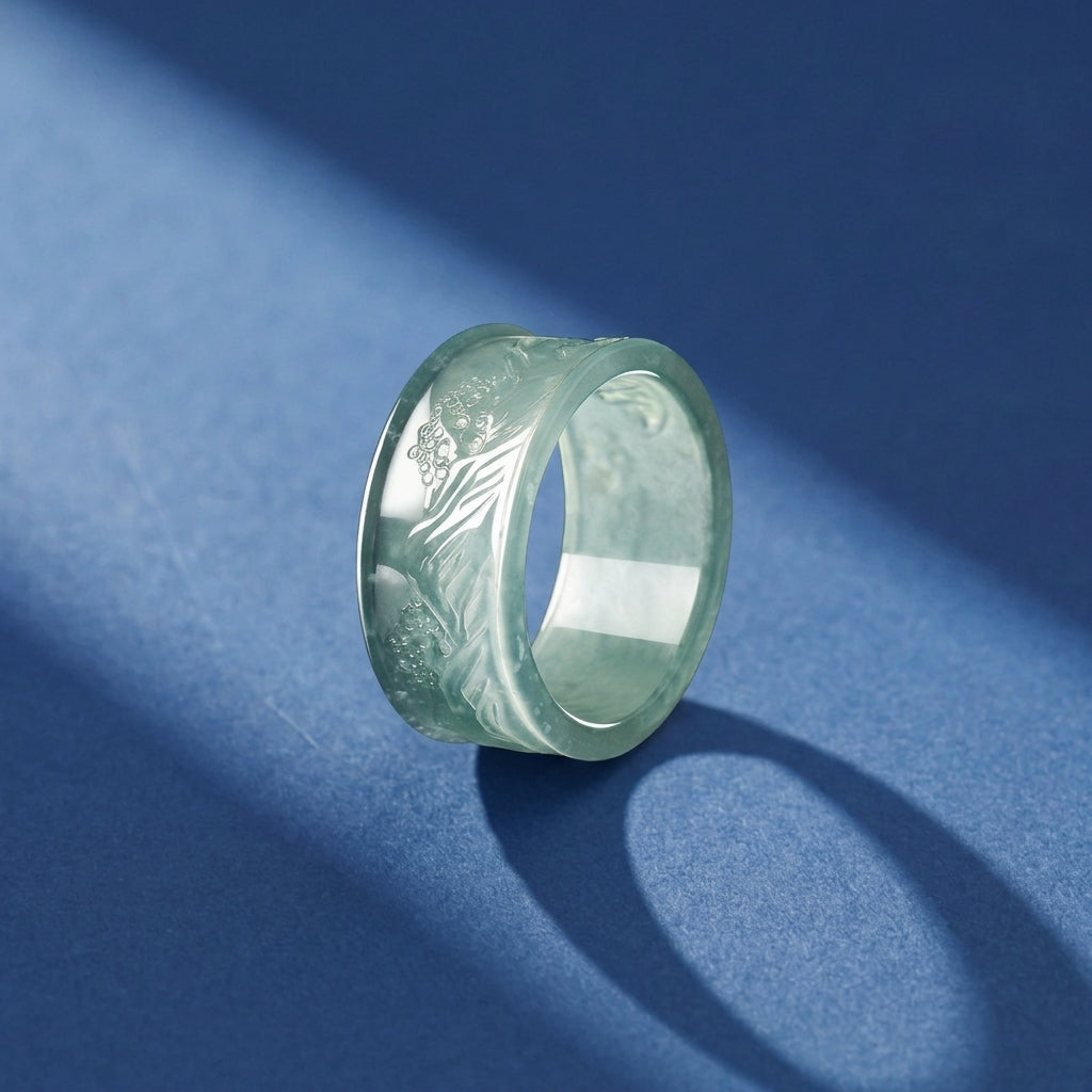 Bague Homme Jadéite Bleue – Courage Ancestral