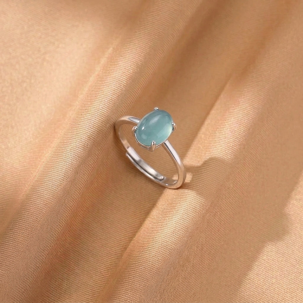 Bague Jadeïte – Onde de Calme, Argent