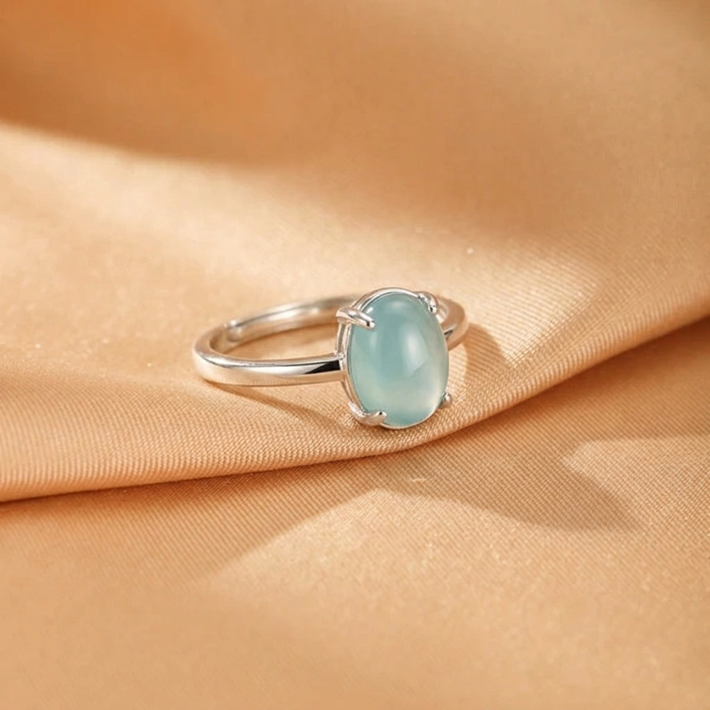 Bague Jadeïte – Onde de Calme, Argent