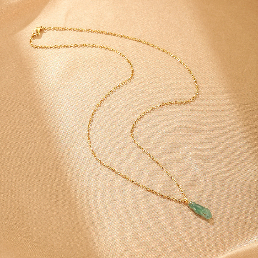 Collier Jadéite Bleue – Grâce Céleste, Or 18K