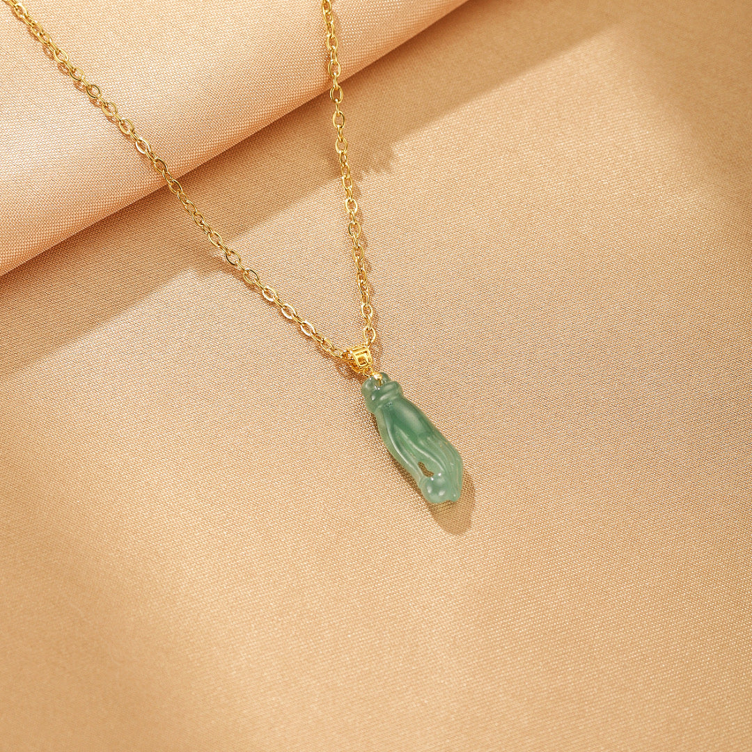 Collier Jadéite Bleue – Grâce Céleste, Or 18K
