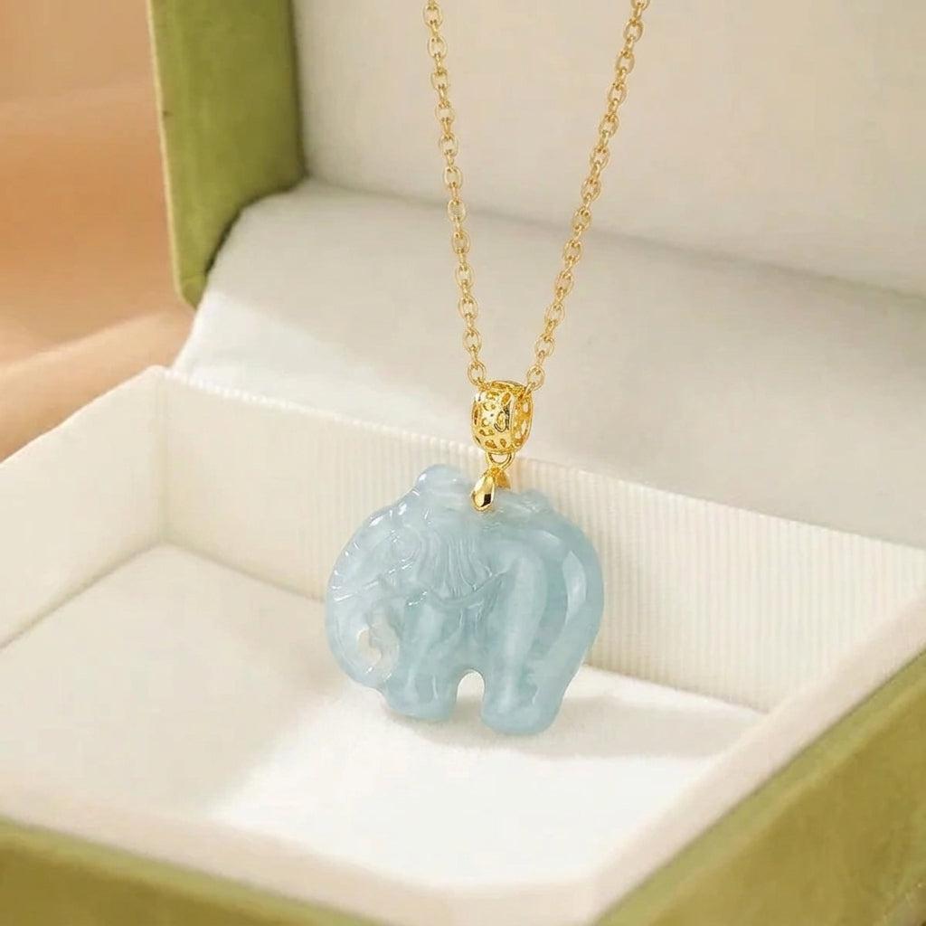 Collier Jadéite Bleue – Sagesse Paisible, Or 18K