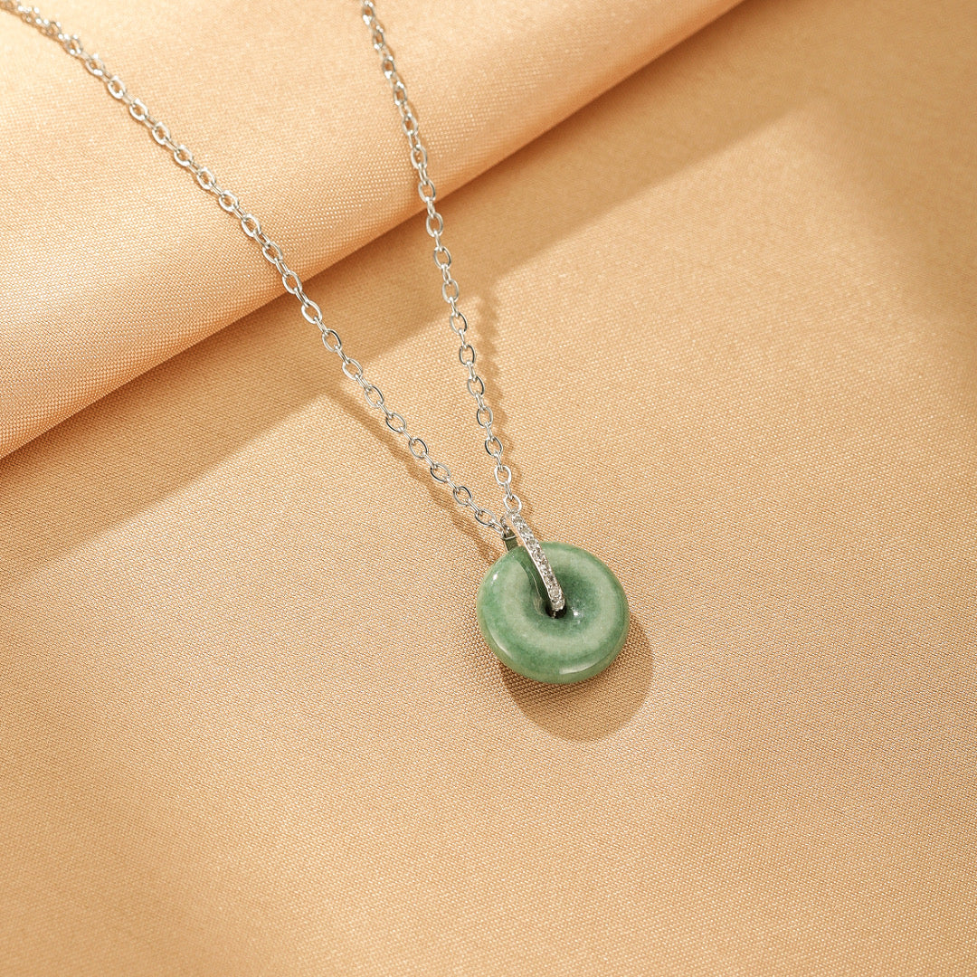 Collier Jadeïte – Flamme Douce, Argent
