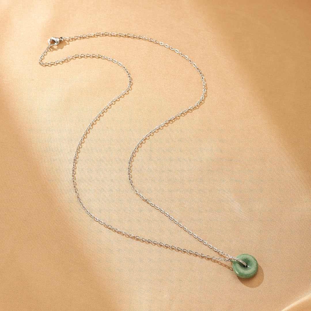 Collier Jadeïte – Flamme Douce, Argent