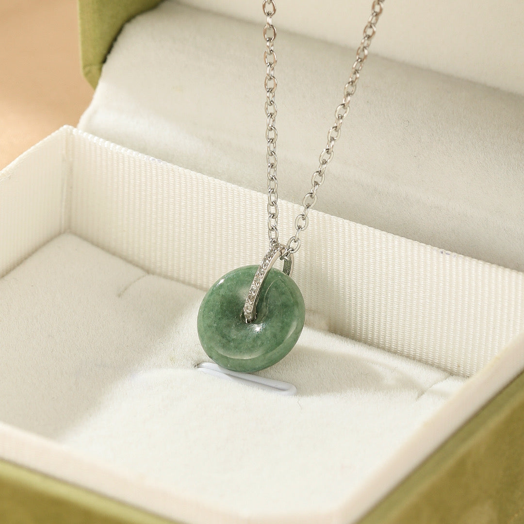 Collier Jadeïte – Flamme Douce, Argent