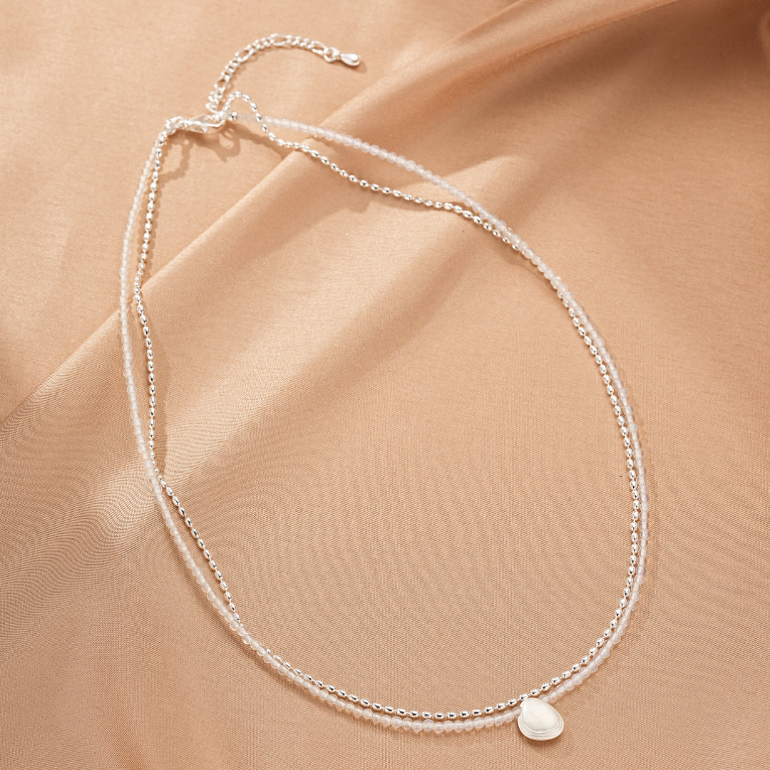 Collier Cristal de Roche – Goutte Discrète, Argent
