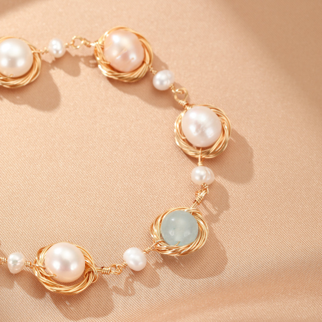 Bracelet Aigue-marine et Perle – Trésor Marin