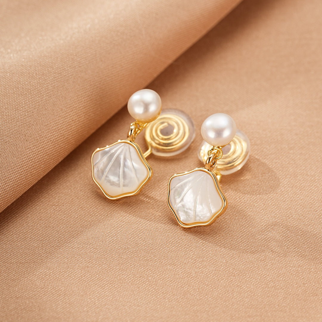 Boucles d’Oreilles Perle – Éclat Marin