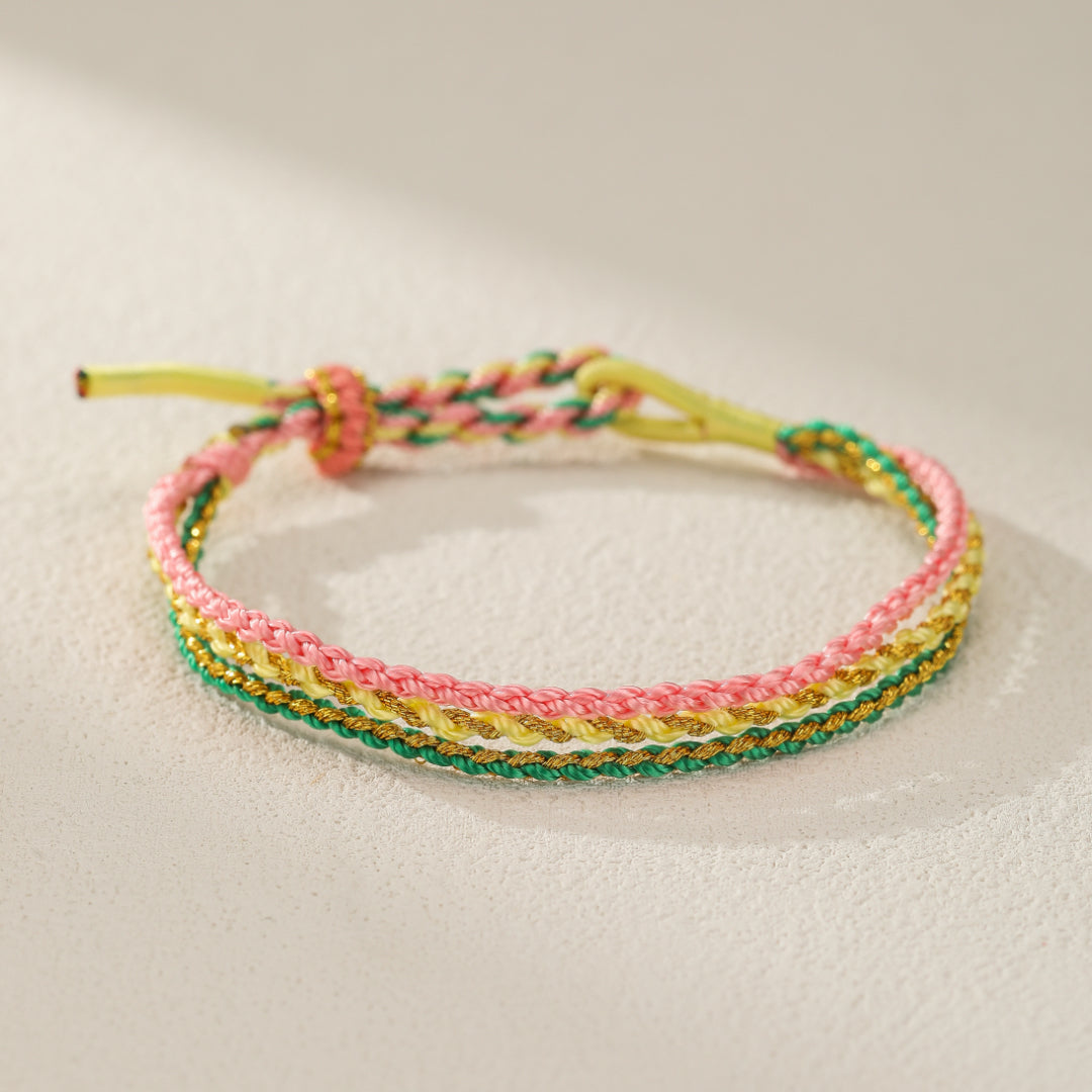 Bracelet Enfant Tressé – Arc-en-Ciel Chanceux
