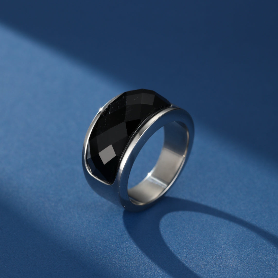 Bague Homme Obsidienne – Reflet Obscur