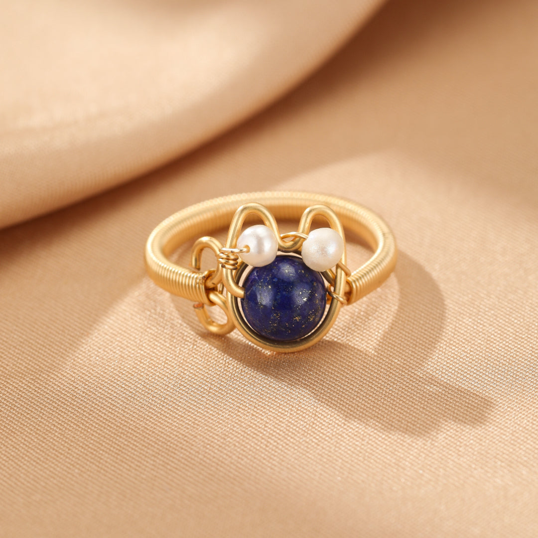 Bague Pierres Naturelles – Amour Félin