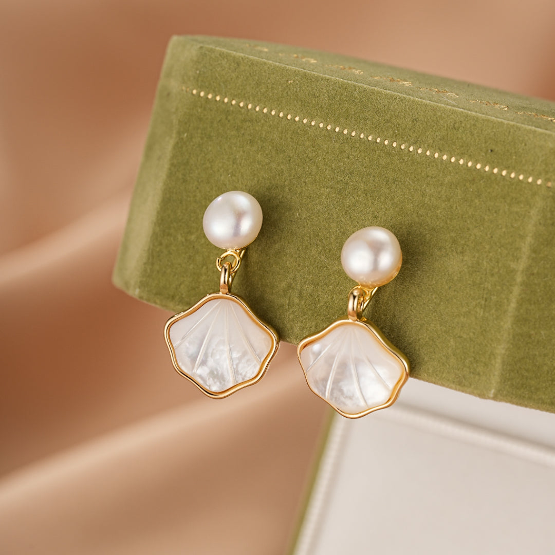Boucles d’Oreilles Perle – Éclat Marin
