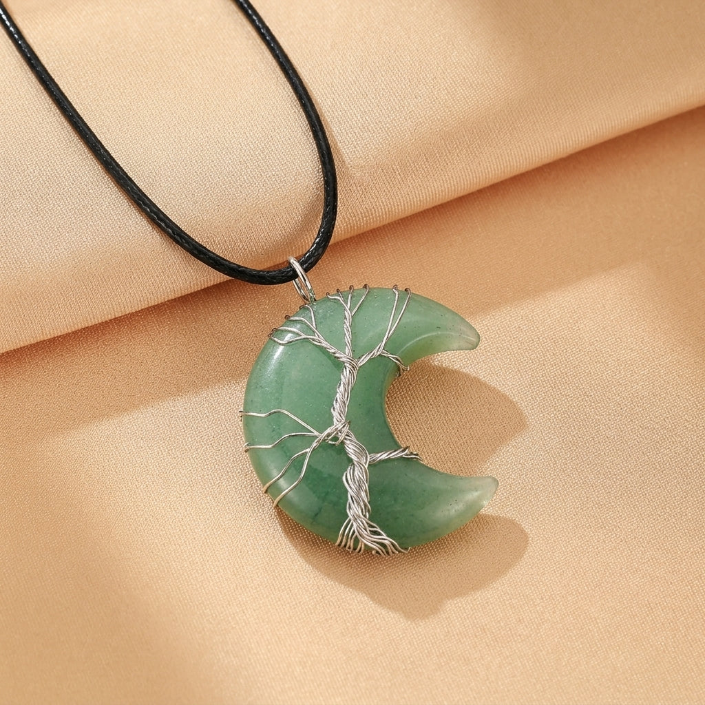 Collier Arbre de Vie en Pierres Naturelles - Lune