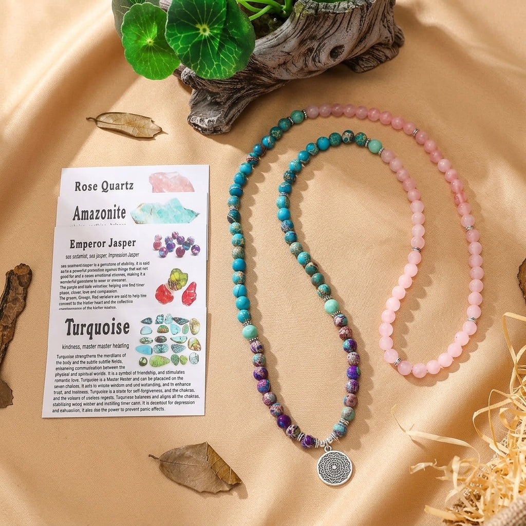 Mâlâ 108 Pierres Naturelles - Rosé
