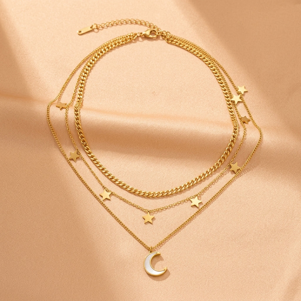 Mother-of-Pearl Moon Necklace – Night Veil