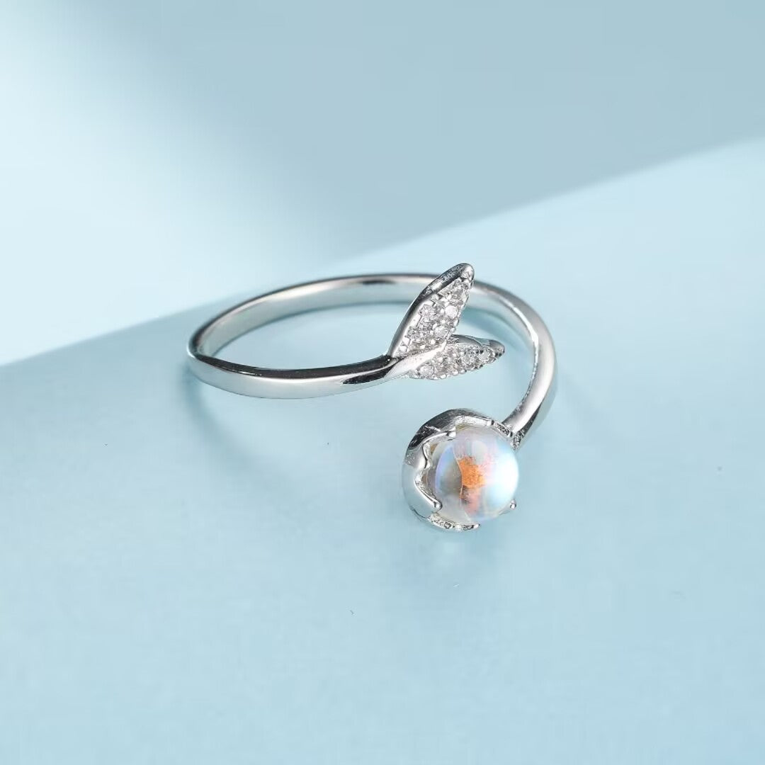Bague Pierre de Lune – Brume Matinale, Argent