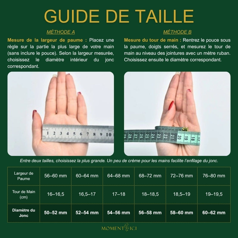 Guide taille bracelet jonc Moment Ici #shared