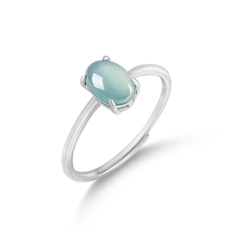 Bague Jadeïte – Onde de Calme, Argent