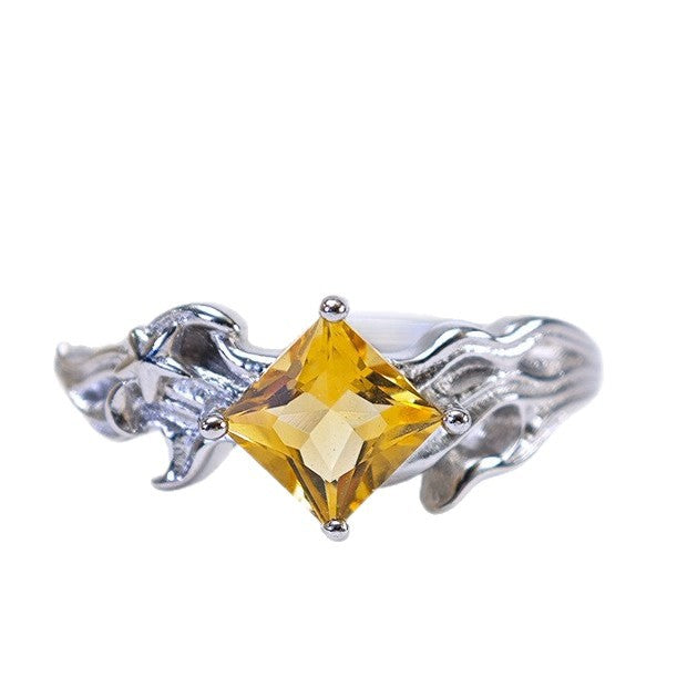Bague Citrine – Éclat de Joie, Argent