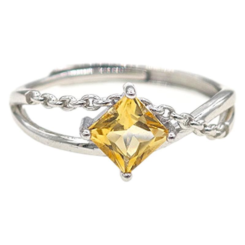 Bague Citrine – Jardin de Lumière, Argent