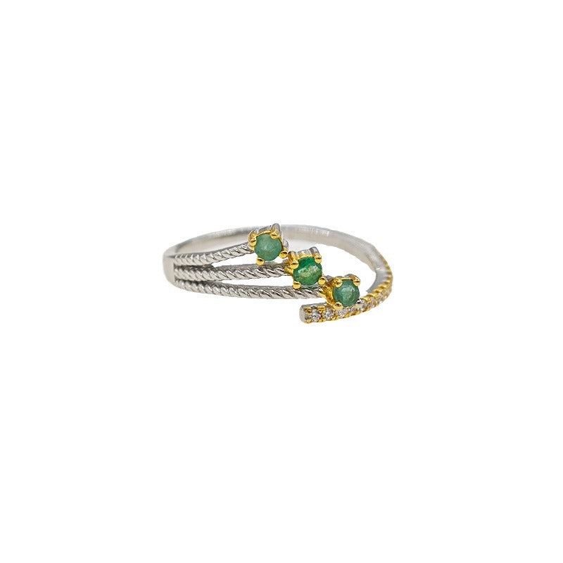 Emerald Ring – Secret Garden, Sterling Silver