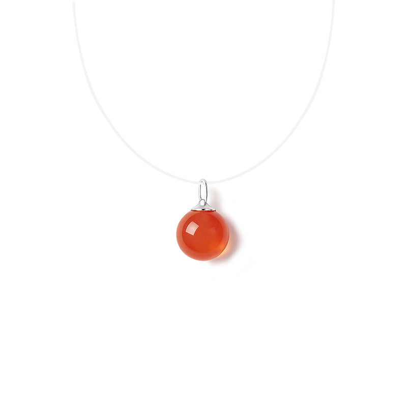Collier Flottant Quartz Clair, Aigue-Marine et Agate – Fil de Lumière, Argent