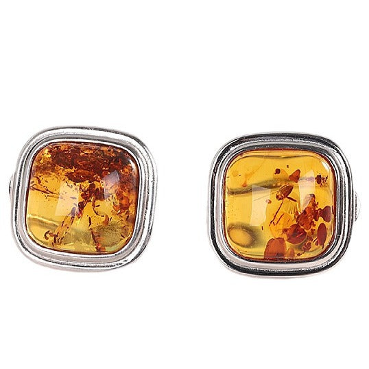 Boucles d'Oreilles Ambre – Éclat du Couchant, Argent