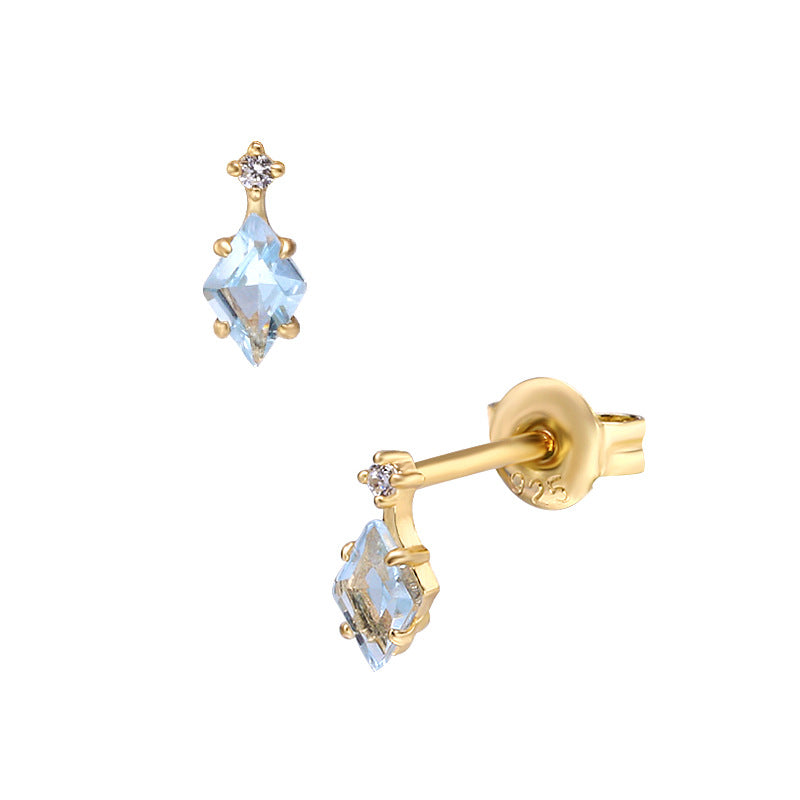 Boucles d'Oreilles Topaze – Clarté Céleste, Argent Plaqué Or 14K