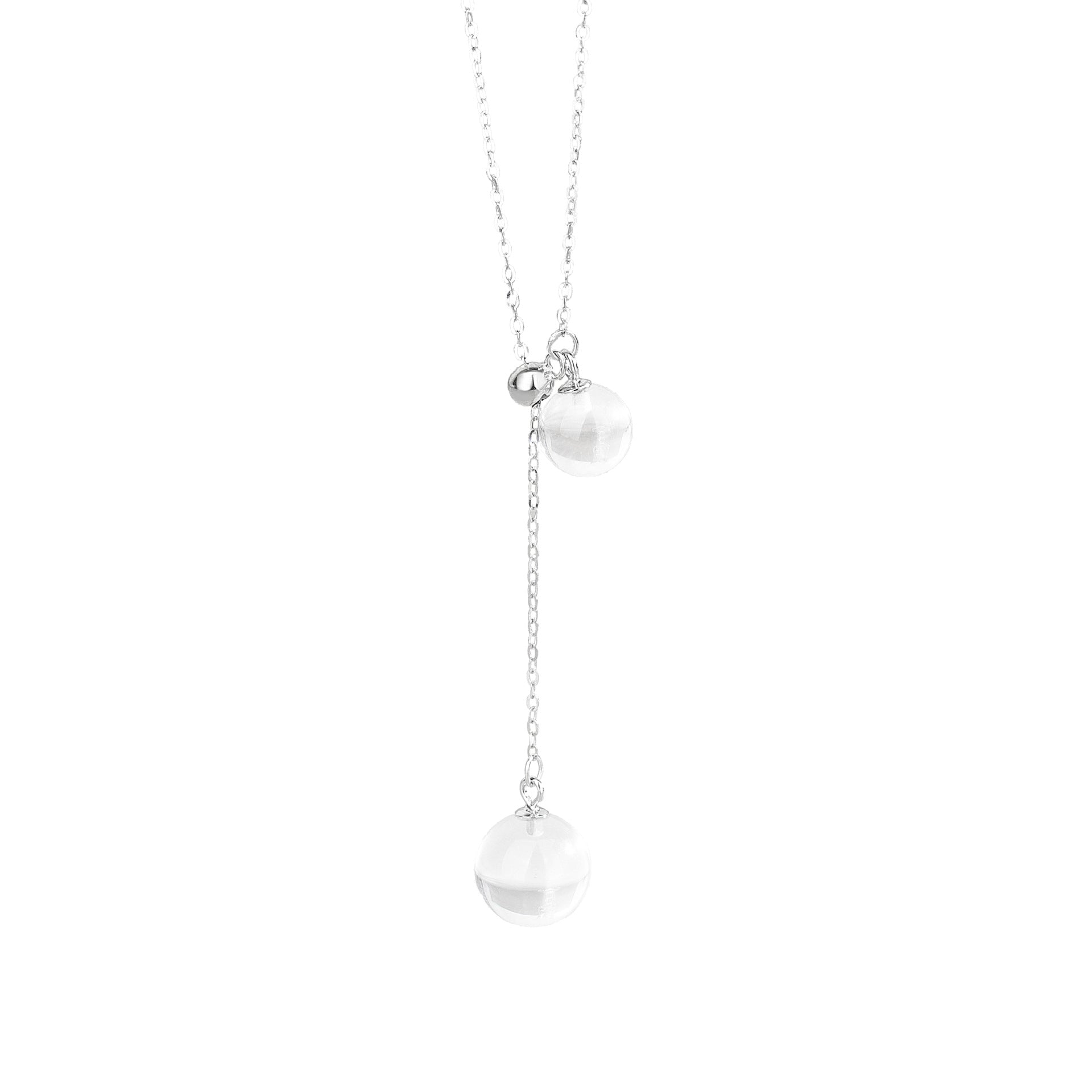 Collier Cristal de Roche – Goutte Lumineuse, Argent