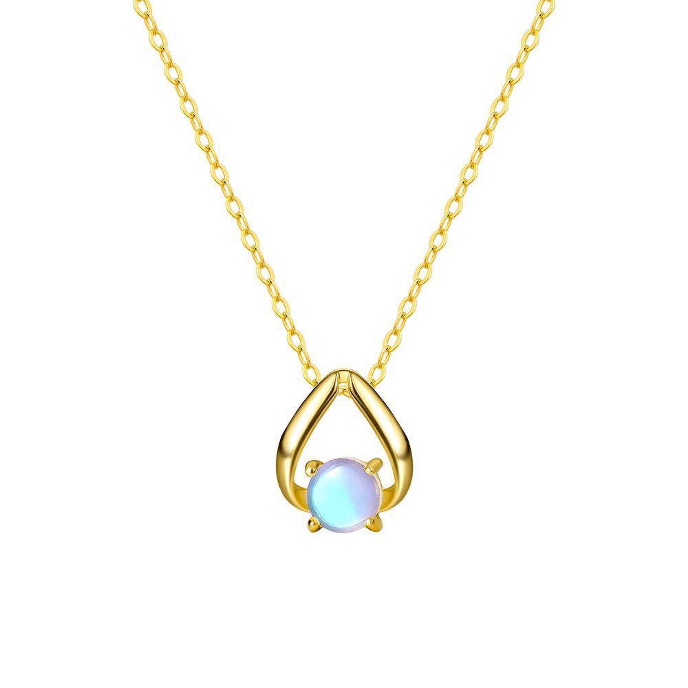 Moonstone Necklace – Lunar Grace, Gold Plated Silver