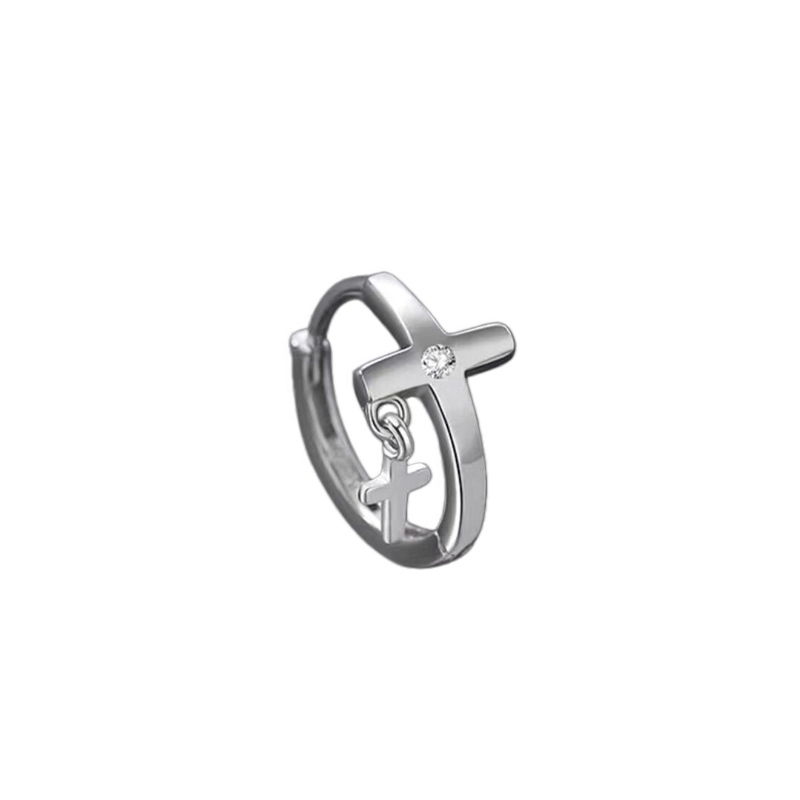 Men's Cross Earring – Subtle Shine