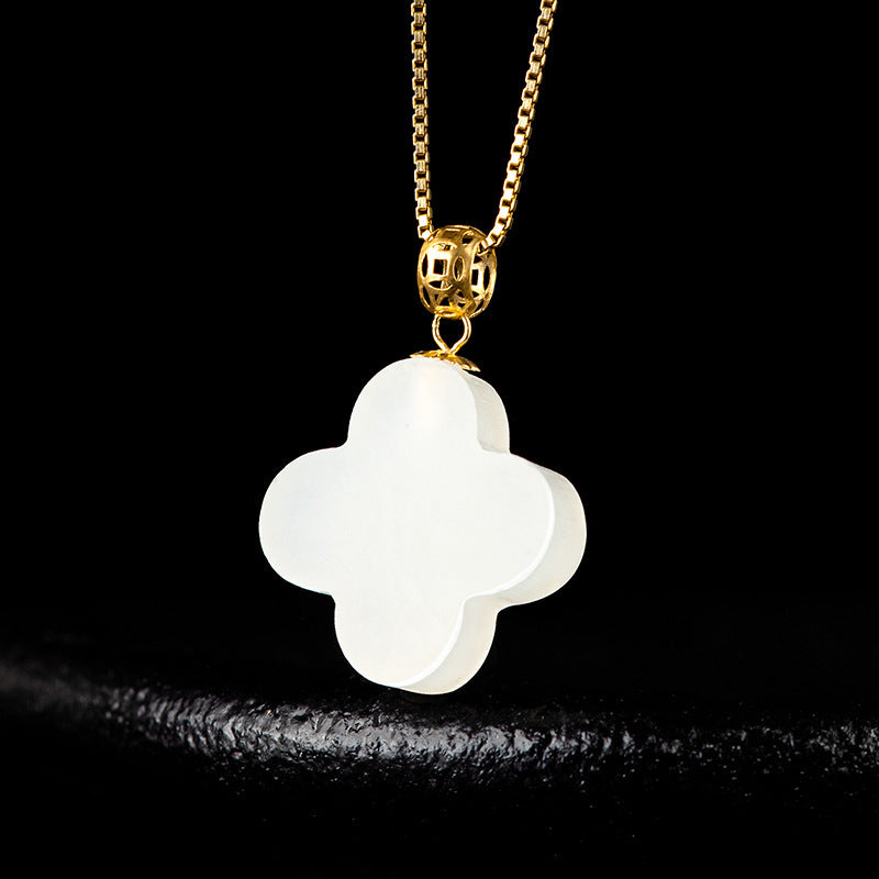 Collier Jade Néphrite – Reflet du Matin, Or 18K