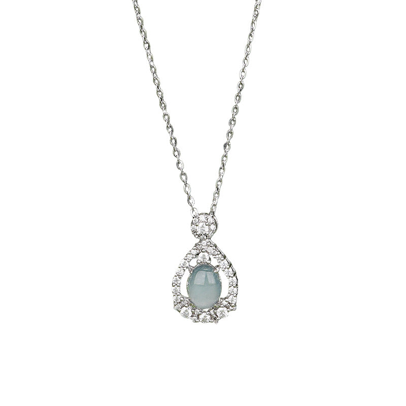 Collier Jadeïte – Goutte Sereine, Argent