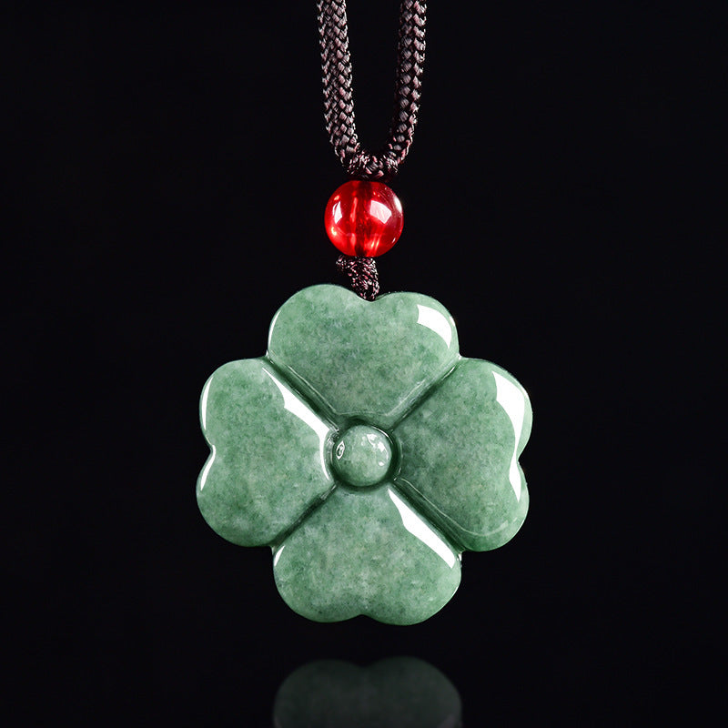 Collier Jadeïte – Trèfle Serein