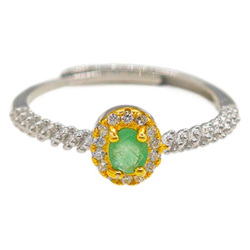 Bague Émeraude – Trésor Lumineux, Argent 925