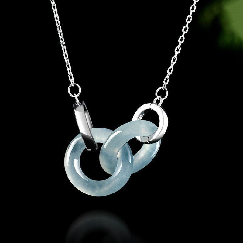 Collier Jadéite Bleue – Éden Minéral, Argent 