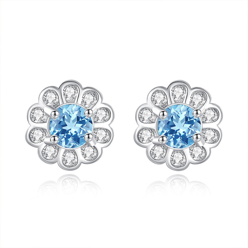 Boucles d'Oreilles Topaze – Fleur d'Eden, Argent