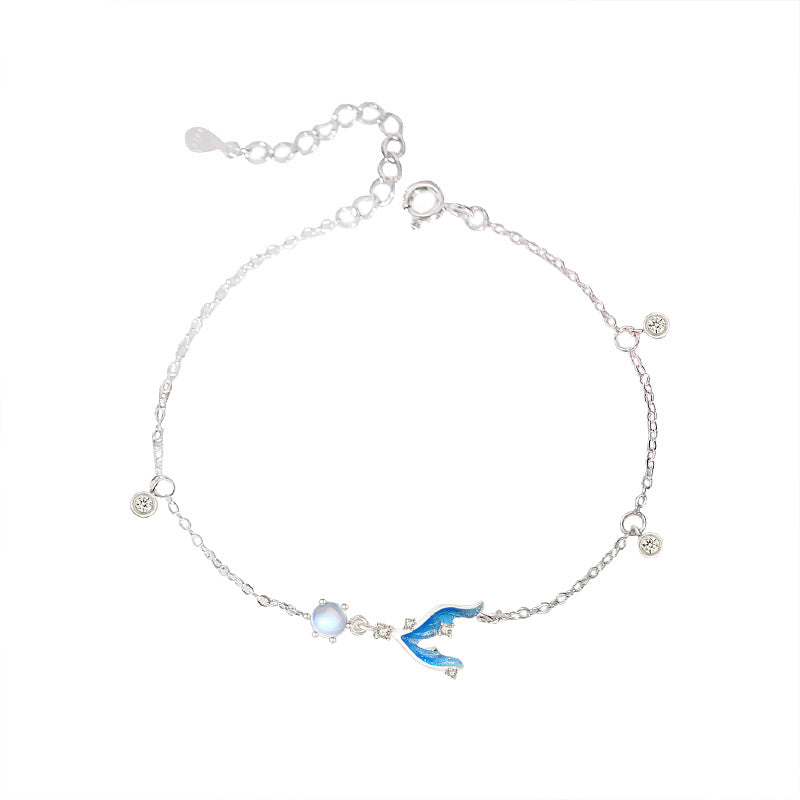 Moonstone Bracelet – Lunar Mermaid, Silver