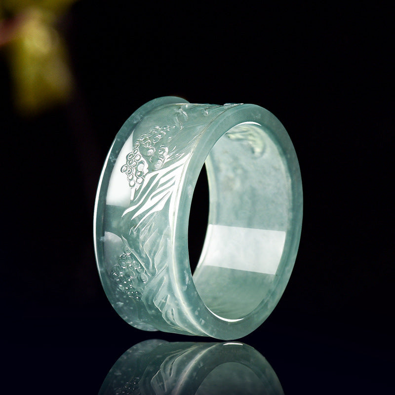 Bague Homme Jadéite Bleue – Courage Ancestral