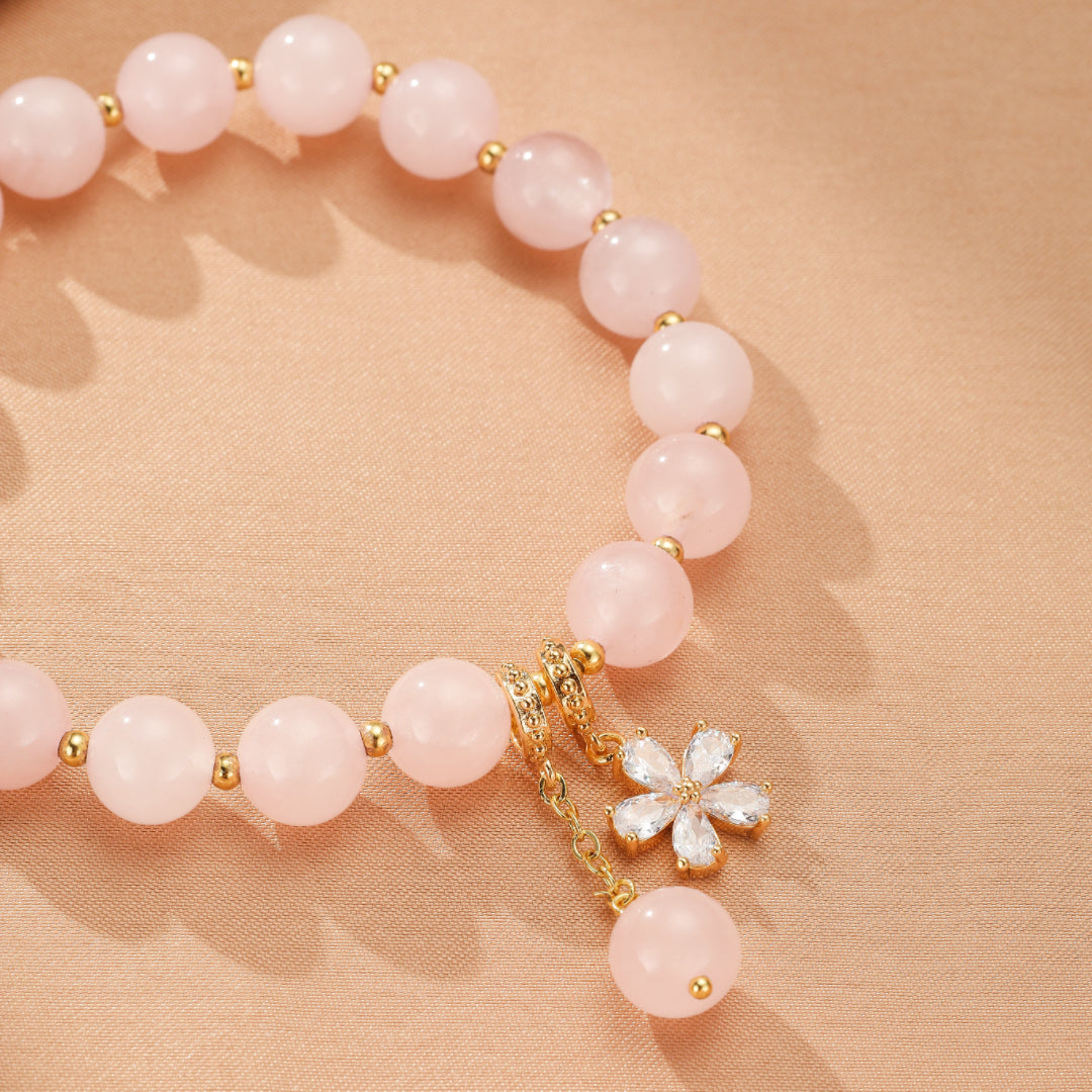 Bracelet Quartz Rose – Fleur de Tendresse