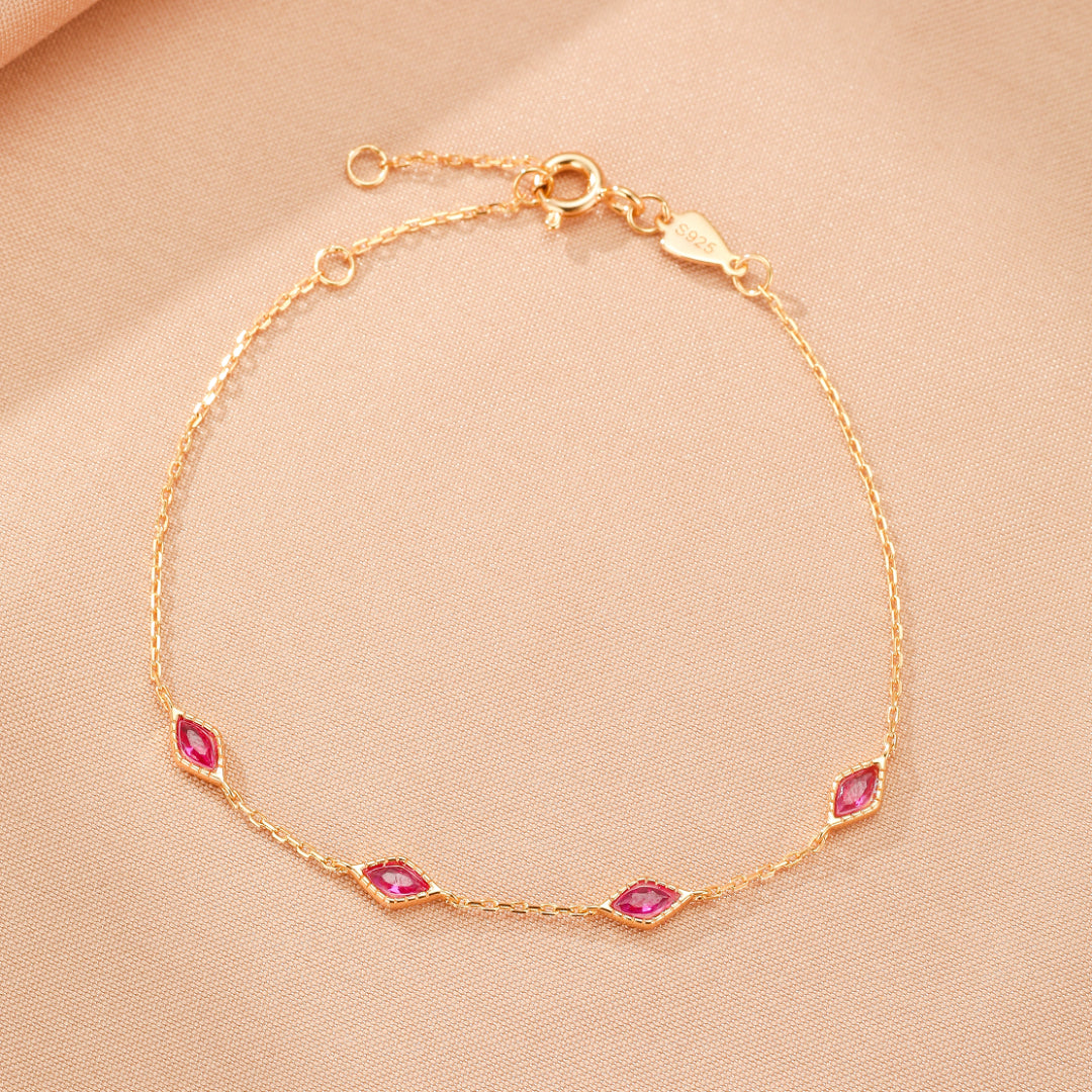 Bracelet Cornaline – Grâce Intuitive, Argent Plaqué Or 14k