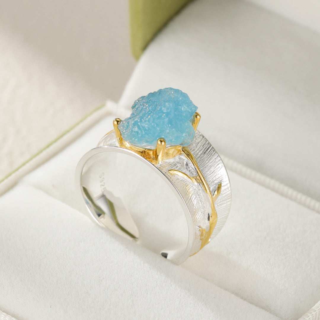Bague Aigue Marine – Aura Maritime, Argent