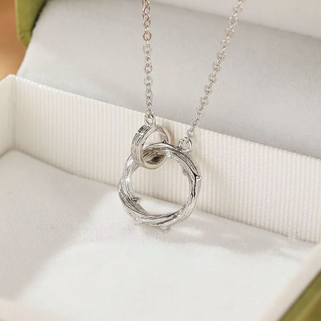Couple Necklace – Raw Link, Silver