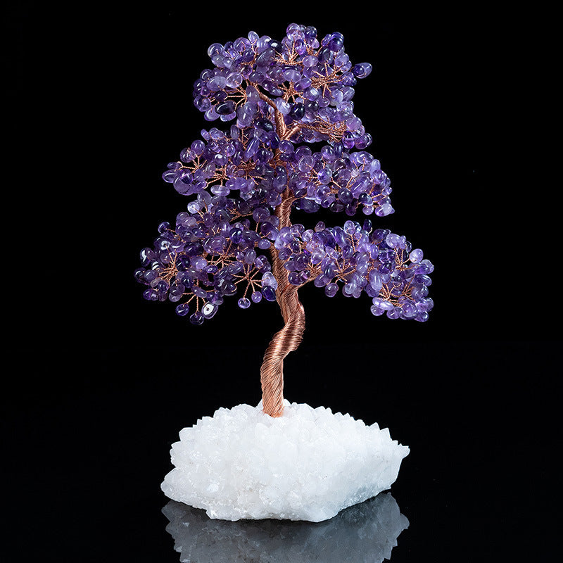 Apaisement - Arbre de Vie en Améthyste et Quartz Clair