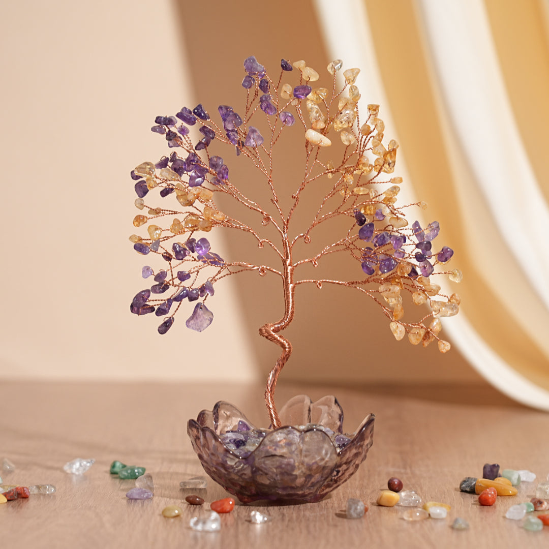 Arbre de Vie en Pierres Naturelles – Joyau Cristallin